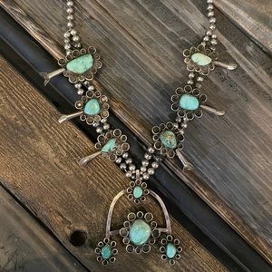 Turquoise Navajo Squash Blossom
